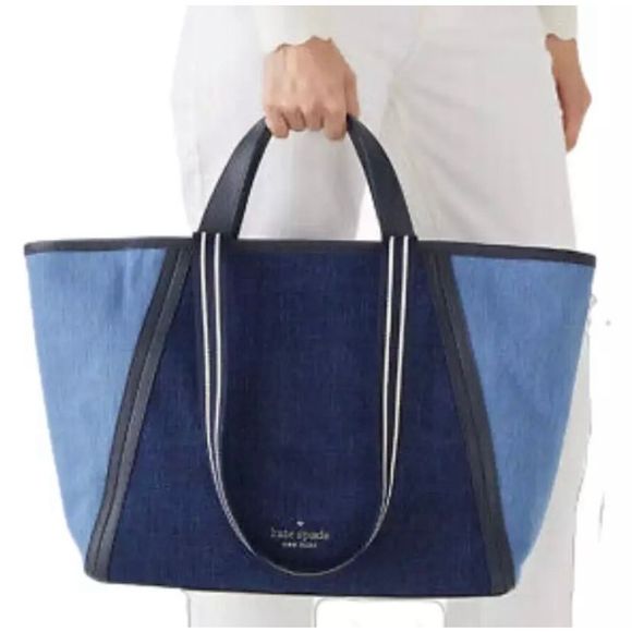 kate spade Handbags - New Kate Spade Rosie Tote Bag Colorblock Denim In Blue Multi